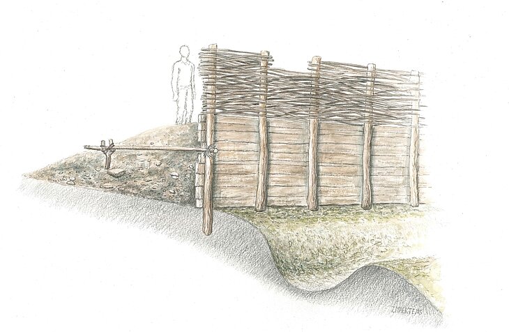 Die Rekonstruktion der Holz-Erde-Mauer