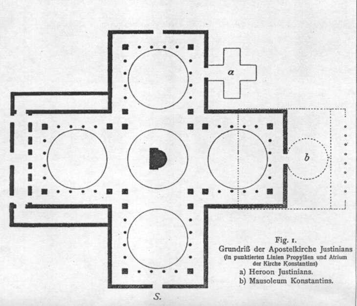 Plan nach N. Asutay-Effenberger – A. Effenberger, Die Porphyrsarkophage der oströmischen Kaiser. Wiesbaden 2006.